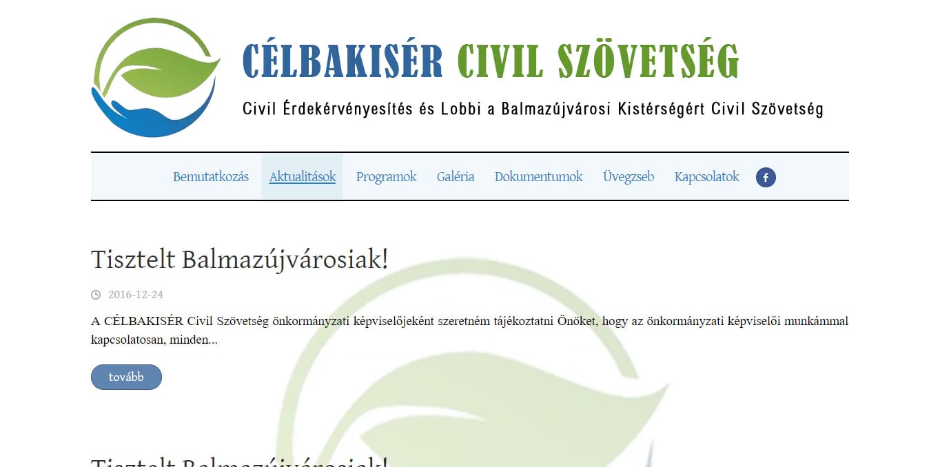 Célbakisér Civil Szövetség website