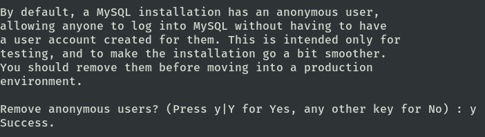 Remove Anonymus Users during MySQL install