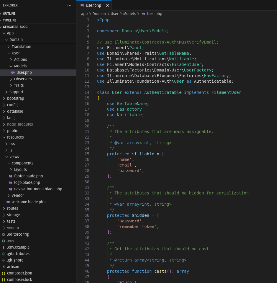 VS Code default theme