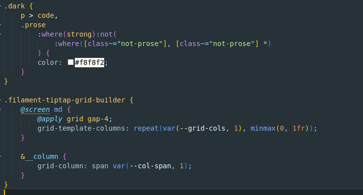 VS Code PostCSS syntax highlighting