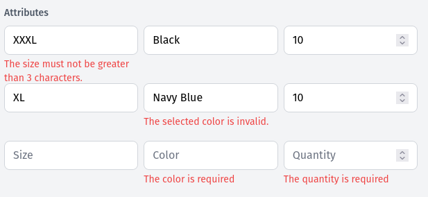 Validating arrays