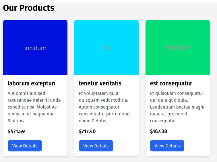 Products List template